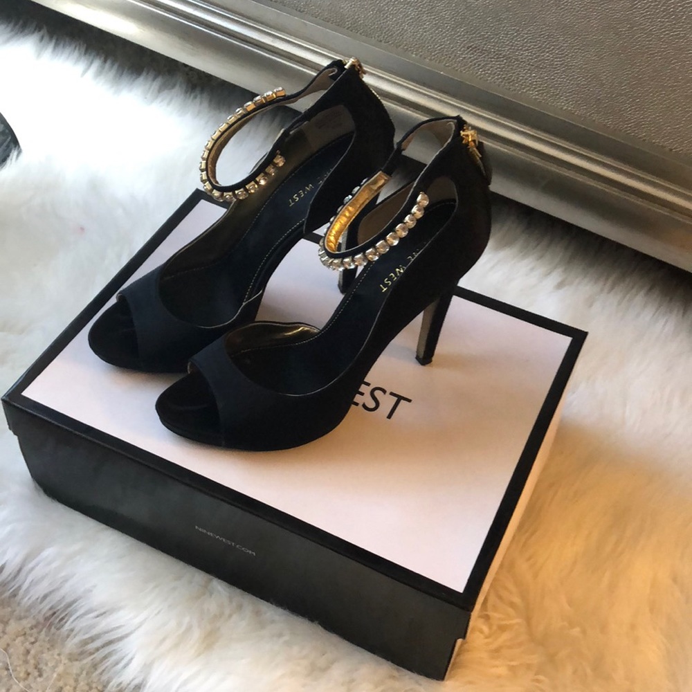 Nine West Diamond Studded peep toe dress stiletto